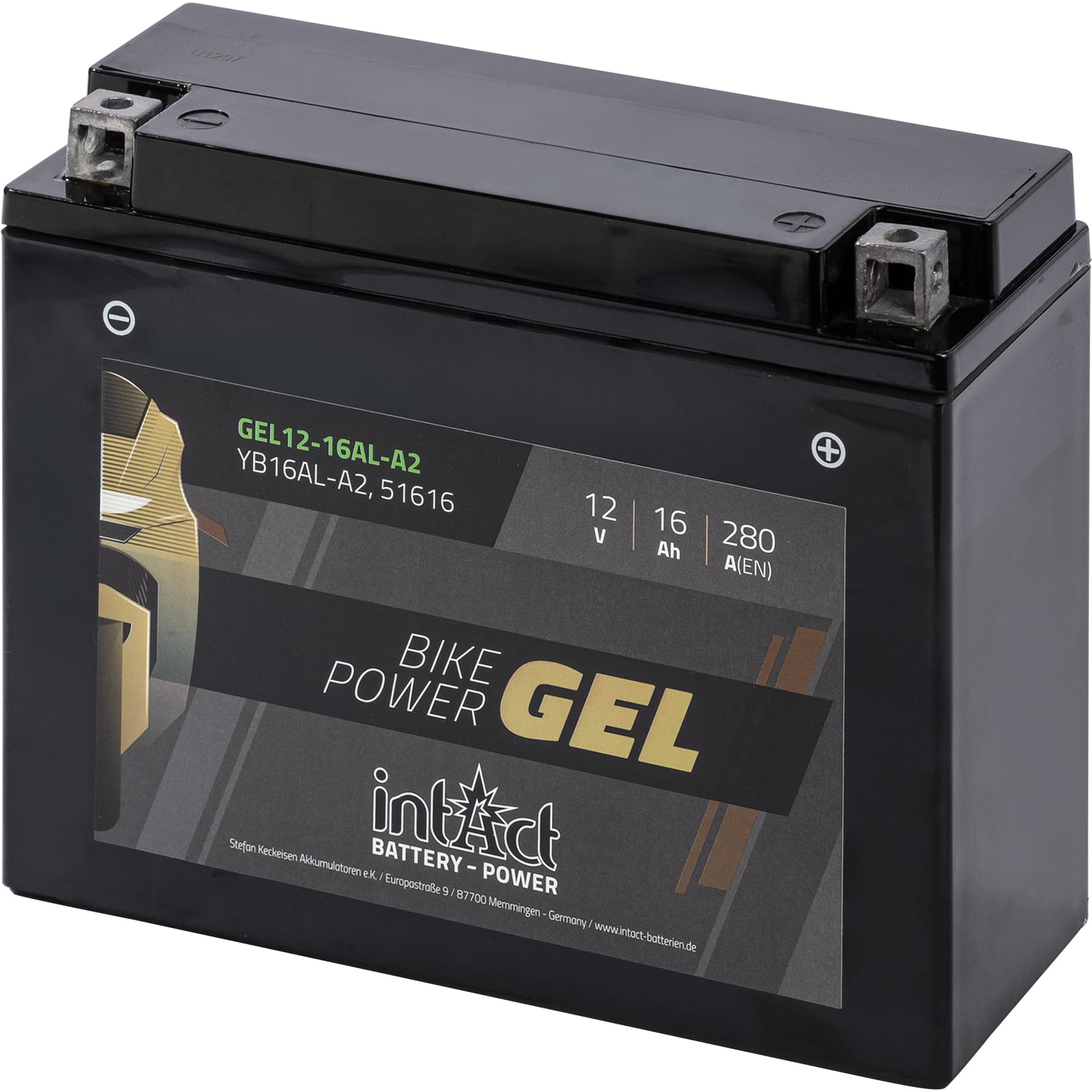 intAct Batterie Bike Power Gel geschlossen GEL12-16AL-A2 12V