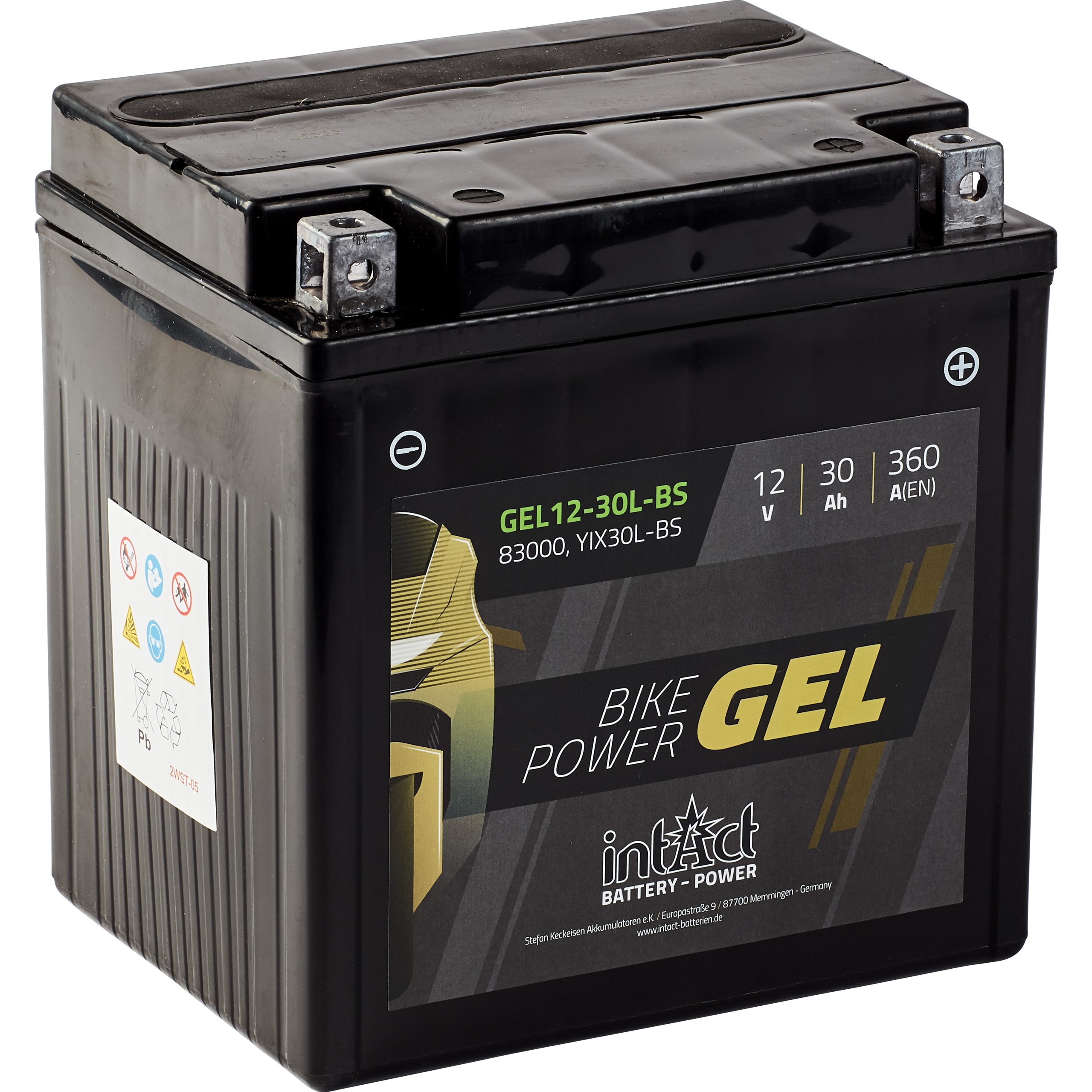 intAct Batterie Bike Power Gel geschlossen X30L-BS 12 Volt