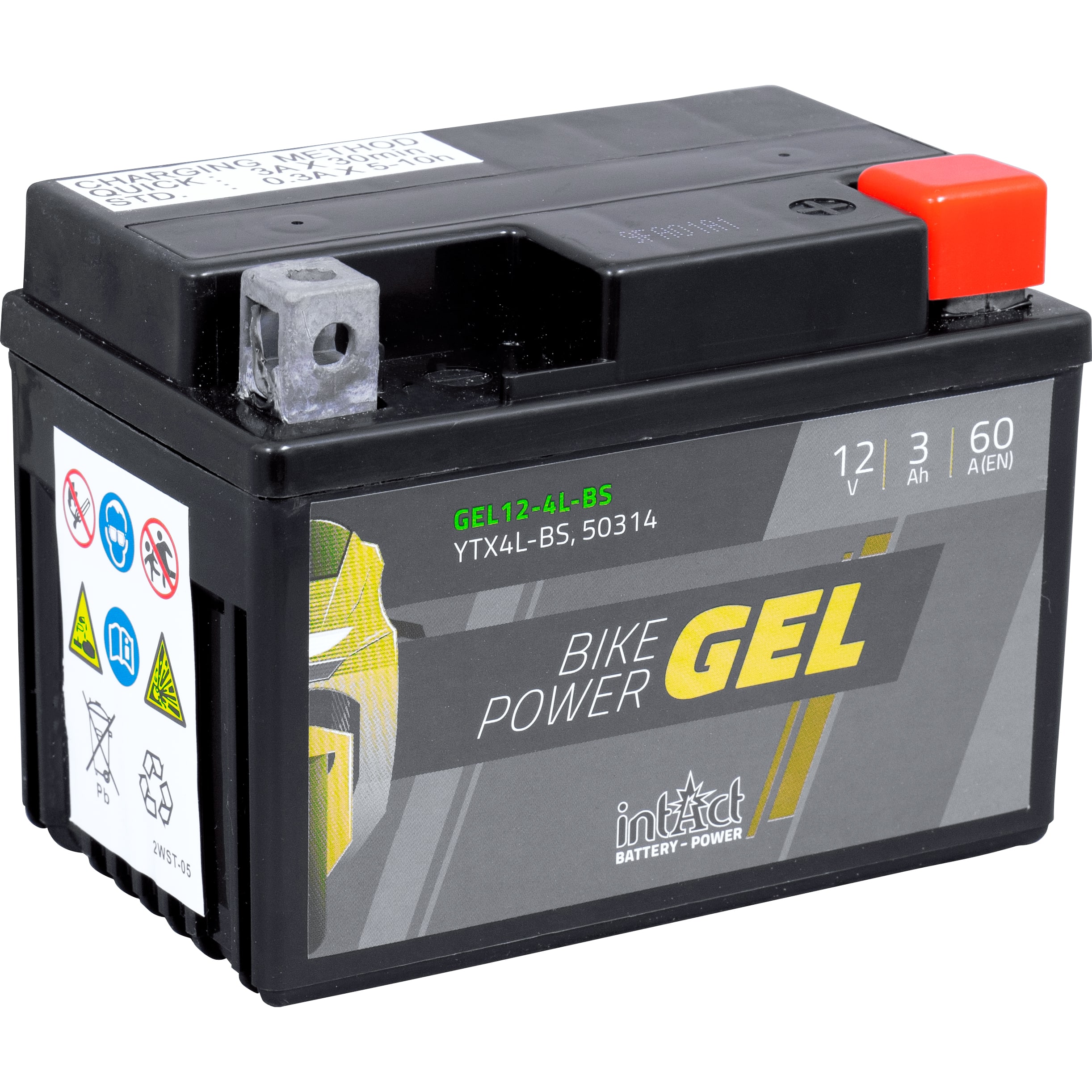 intAct Batterie Bike Power Gel geschlossen YTX4L-BS 12V 3Ah (YT4L-B - Motorradteile & Ersatzteile - Batterien