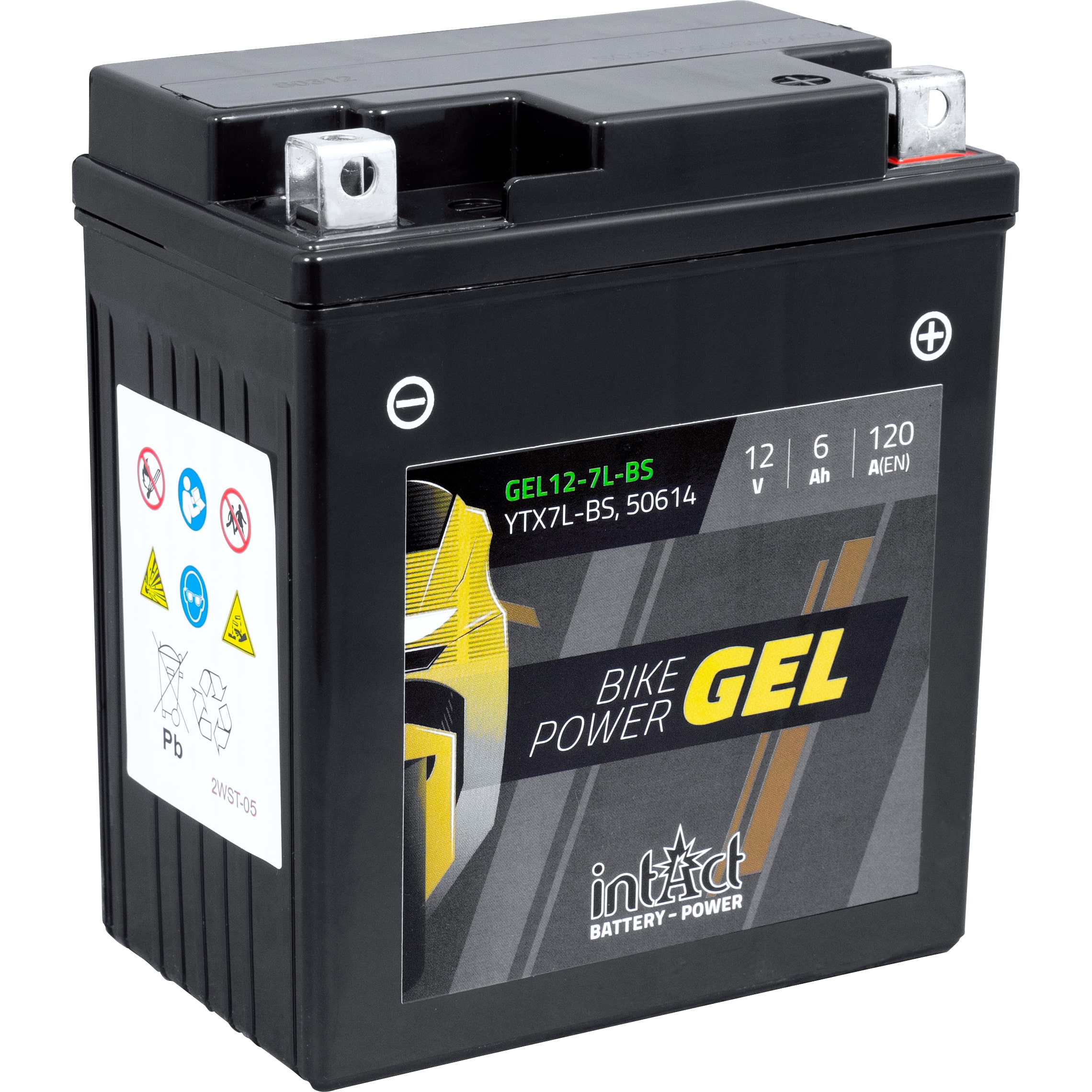 intAct Batterie Bike Power Gel geschlossen YTX7L-BS 12V