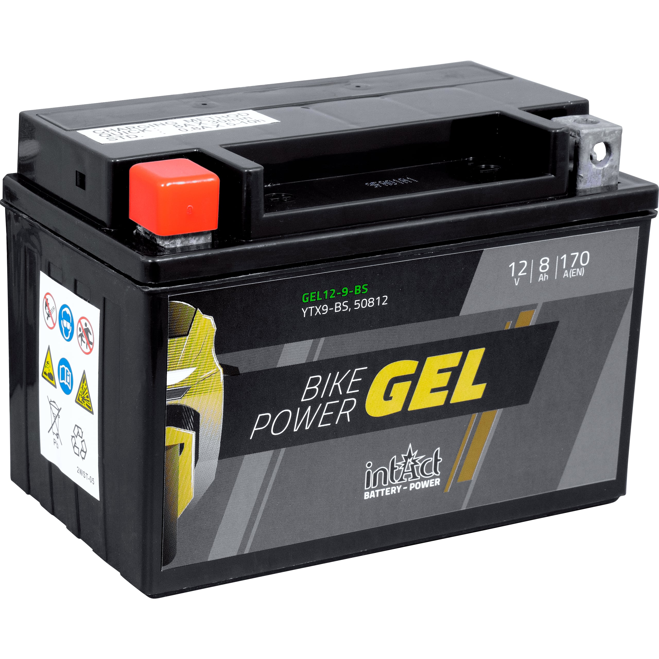 intAct Batterie Bike Power Gel geschlossen YTX9-BS 12V